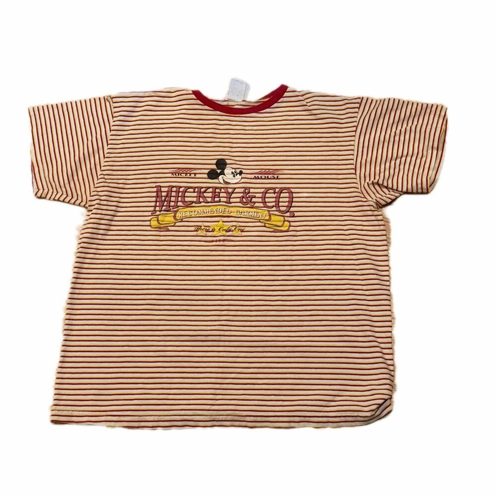Vintage Mickey Mouse shirt striped has pinholes cotton